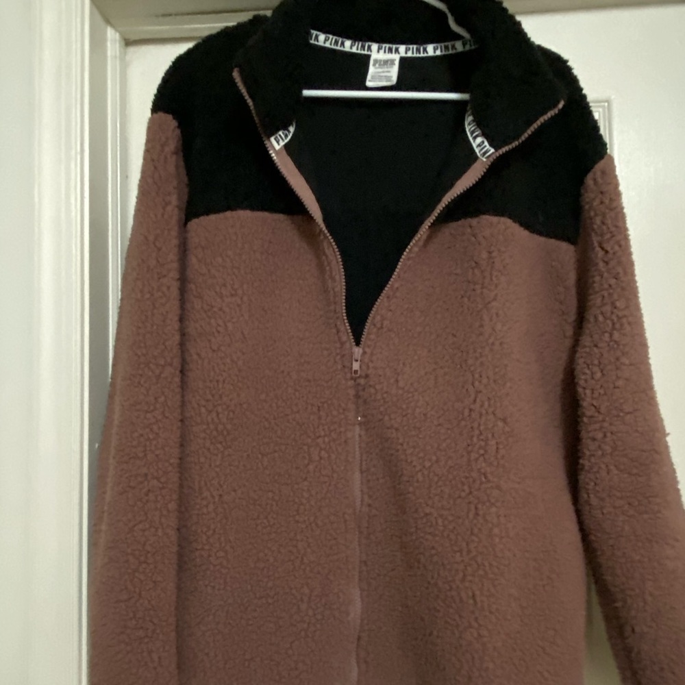 VS Pink Full-zip Sherpa Jacket